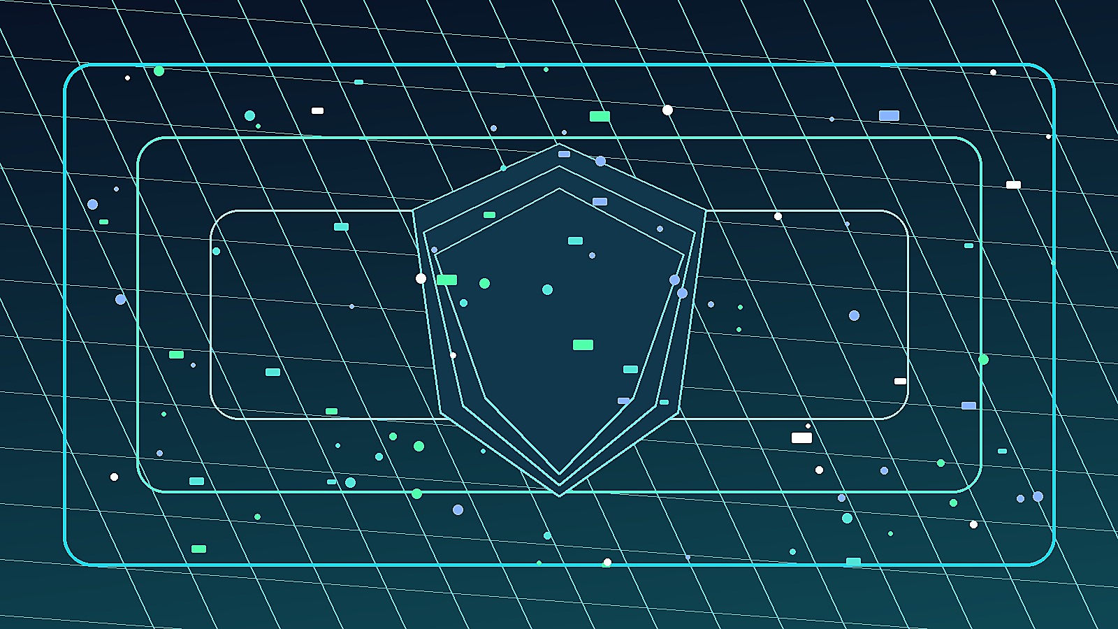 Abstrakte Visualisierung einer Browser-Sandbox mit isolierten Schutzschichten