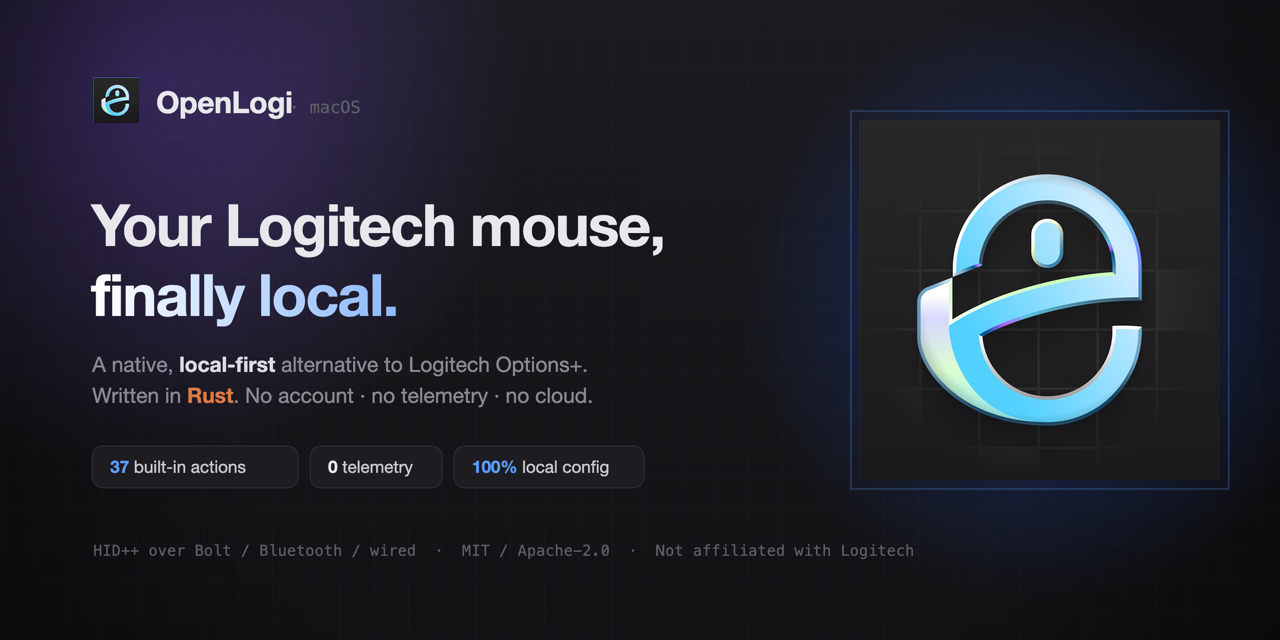 aprilnea/openlogi: ⚡️a native, local-first alternative to logitech opt – Illustration 2